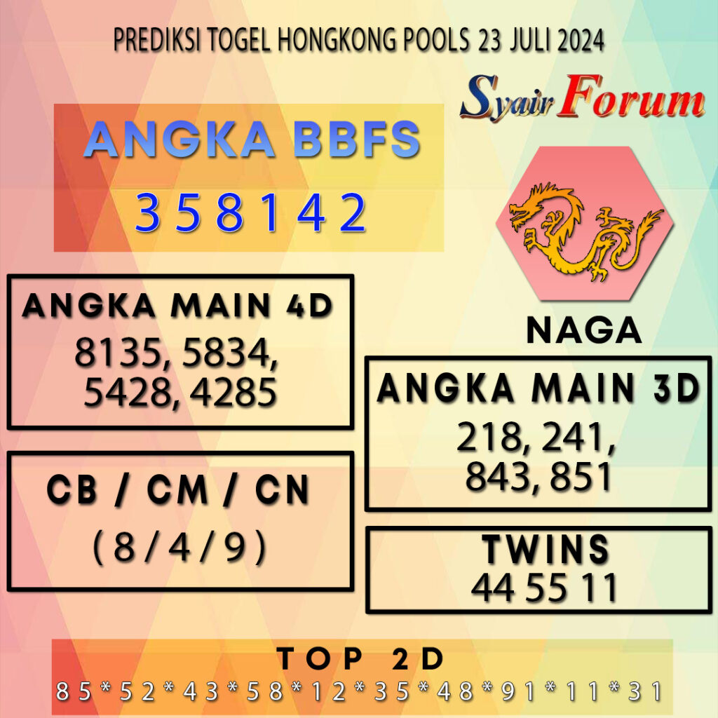 Syair HK 23 JULI 2024