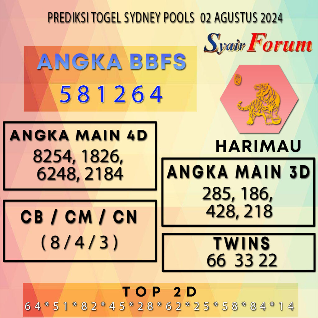 Syair SDY 02 AGUSTUS  2024