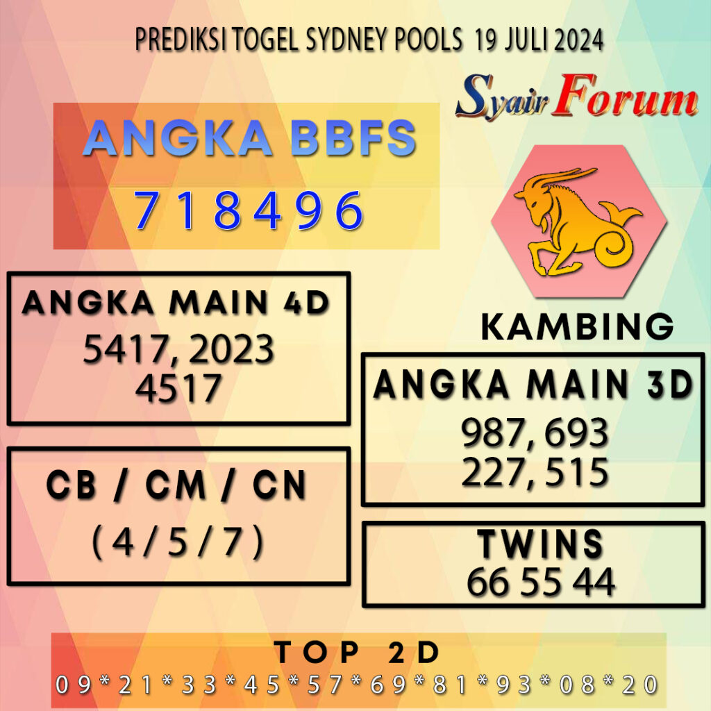 Syair SDY 19 JULI 2024