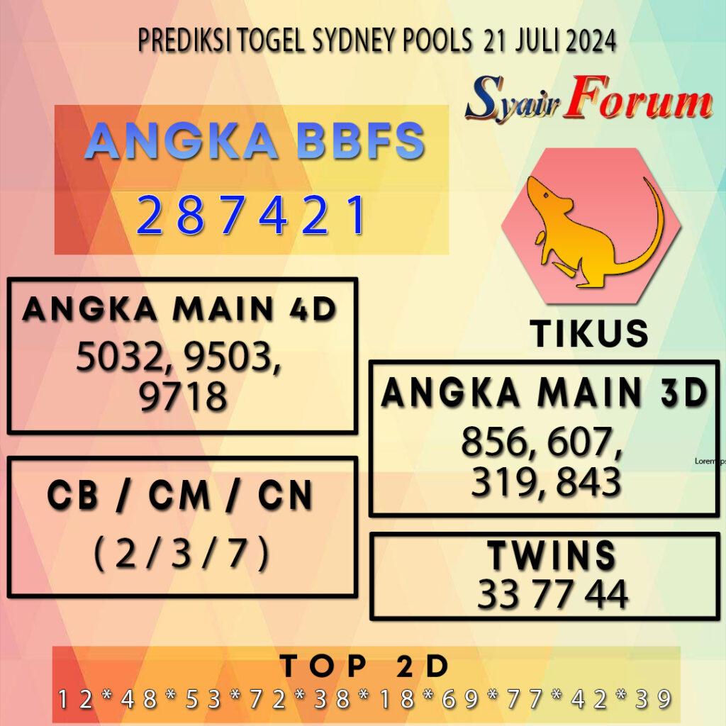 Syair SDY 21 JULI 2024