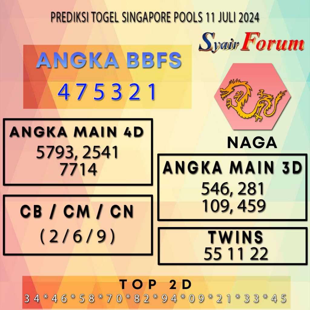 Syair SGP 11 JULI 2024