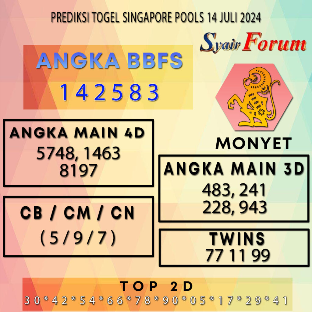 Syair SGP 14 JULI 2024