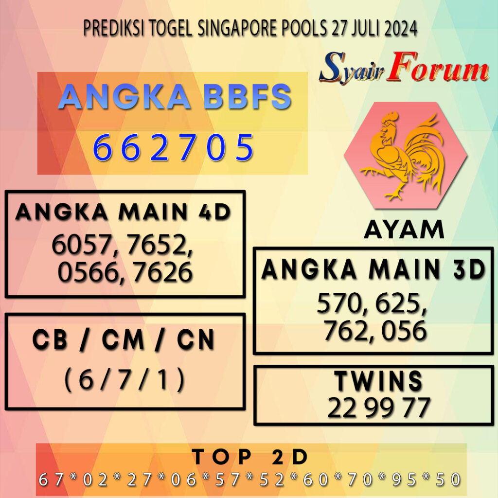 Syair SGP 27 JULI 2024