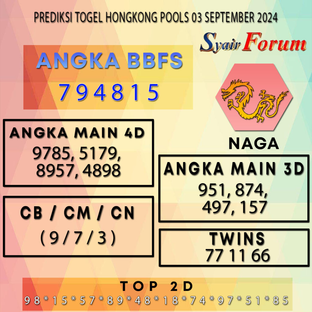 Syair HK 03 SEPTEMBER 2024