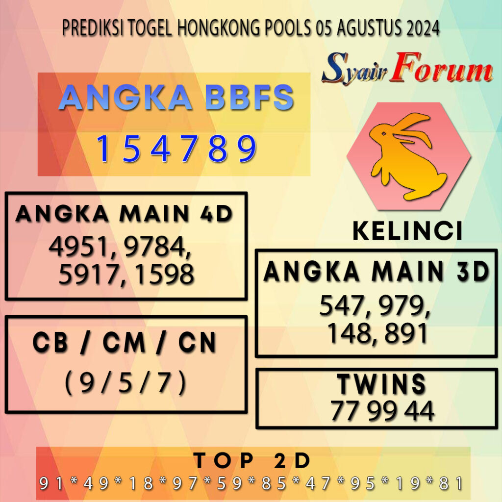 Syair HK 05 AGUSTUS  2024