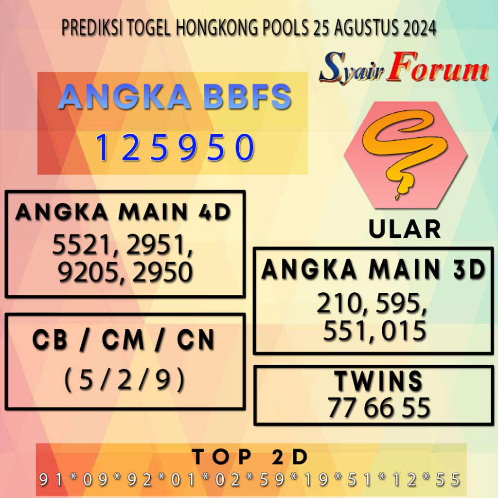Syair HK 25 AGUSTUS 2024