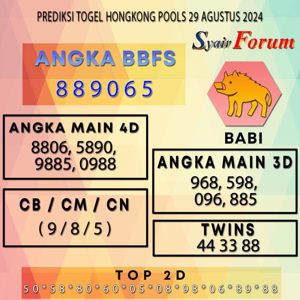 Syair HK 29 AGUSTUS  2024