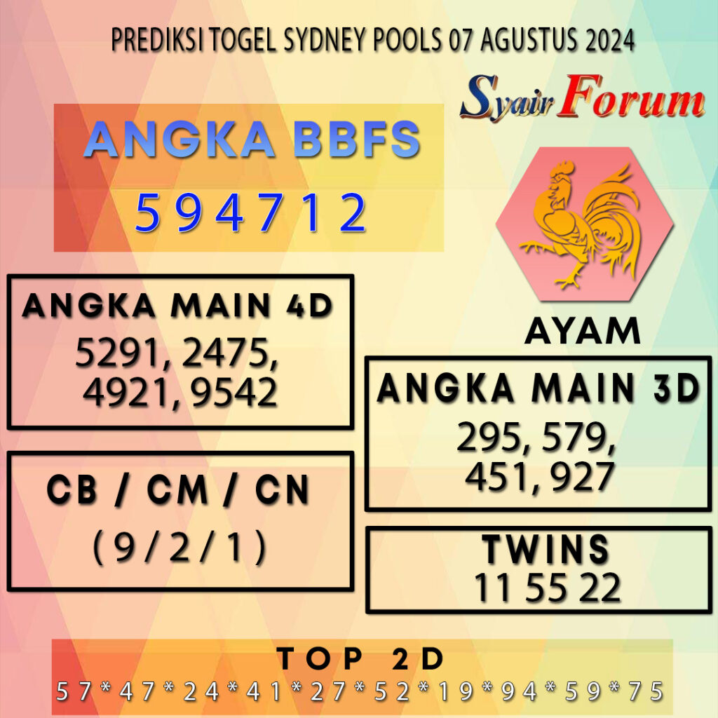 Syair SDY 07 AGUSTUS  2024