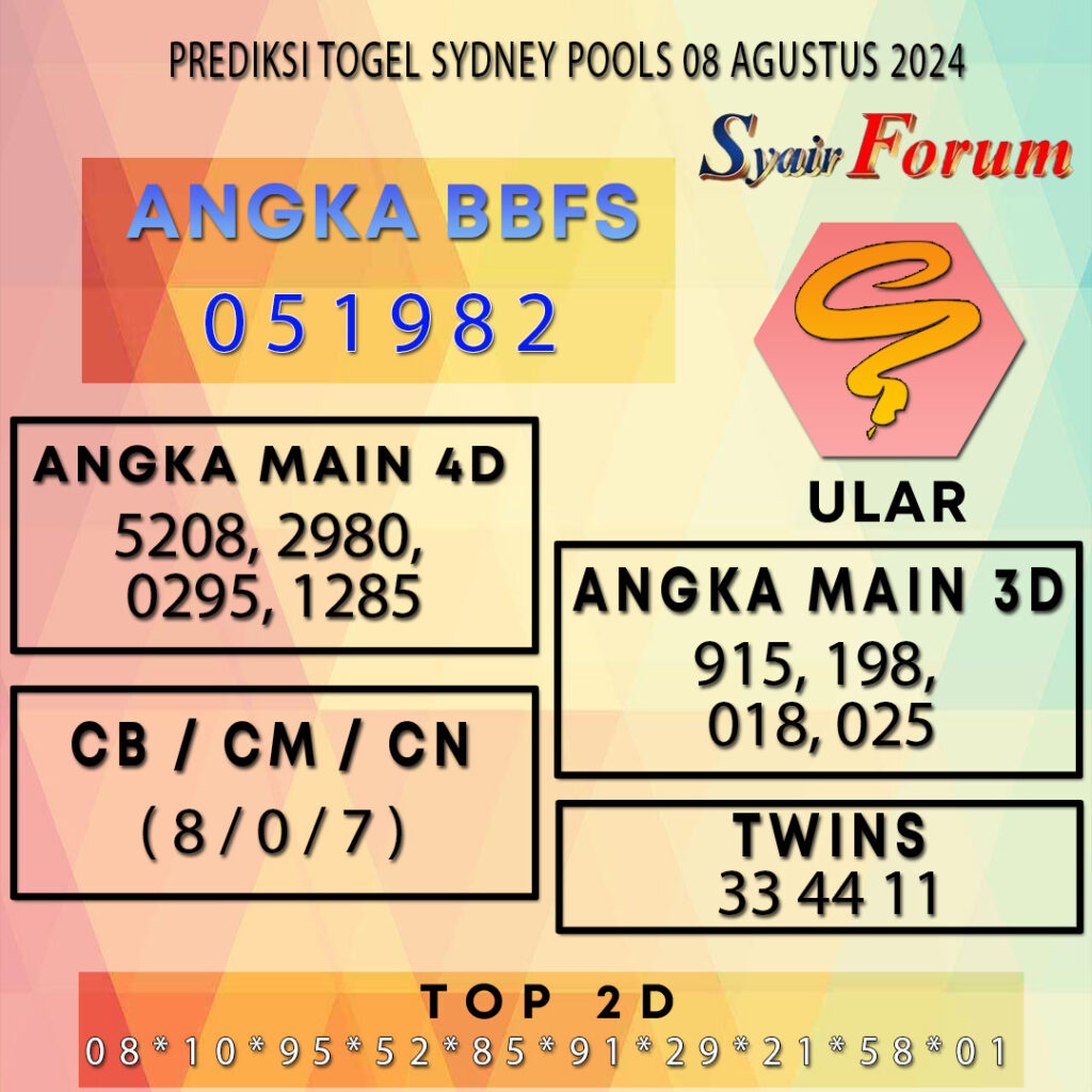 Syair SDY 08 AGUSTUS 2024