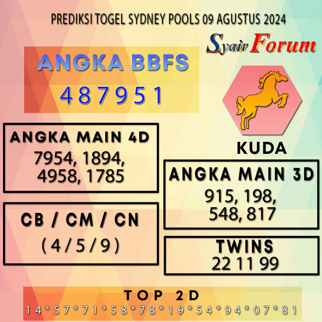 Syair SDY 09 AGUSTUS  2024