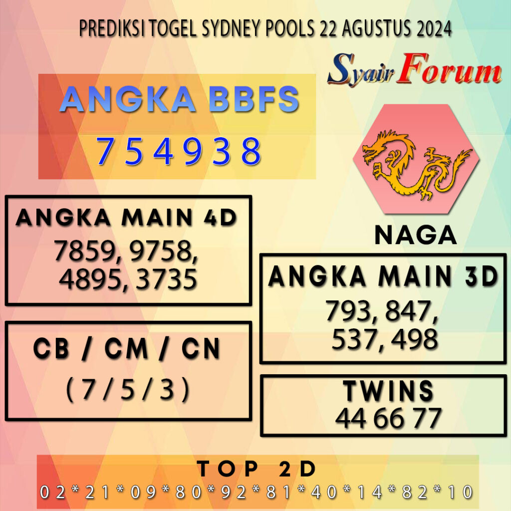 Syair SDY 22 AGUSTUS  2024