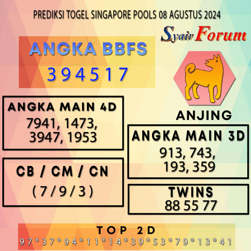 Syair SGP 08 AGUSTUS  2024
