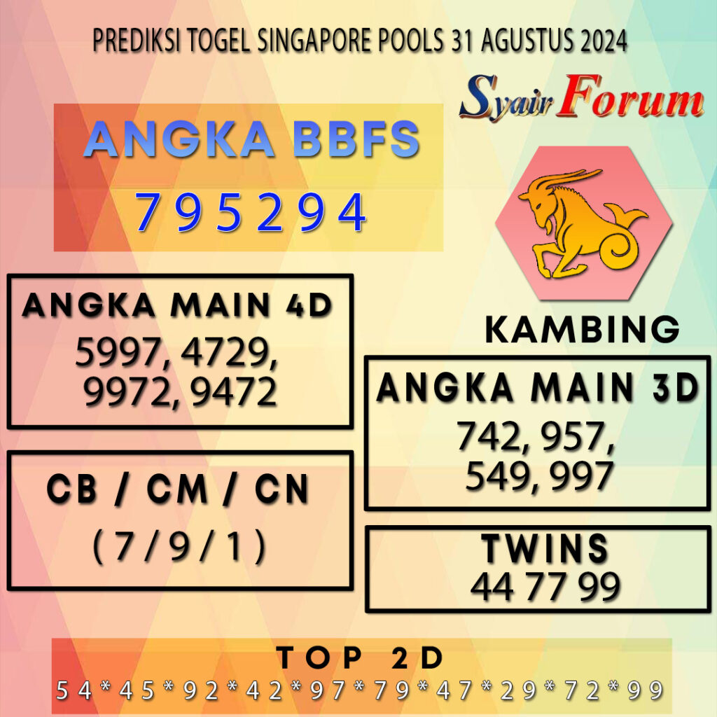 Syair SGP 31 AGUSTUS  2024