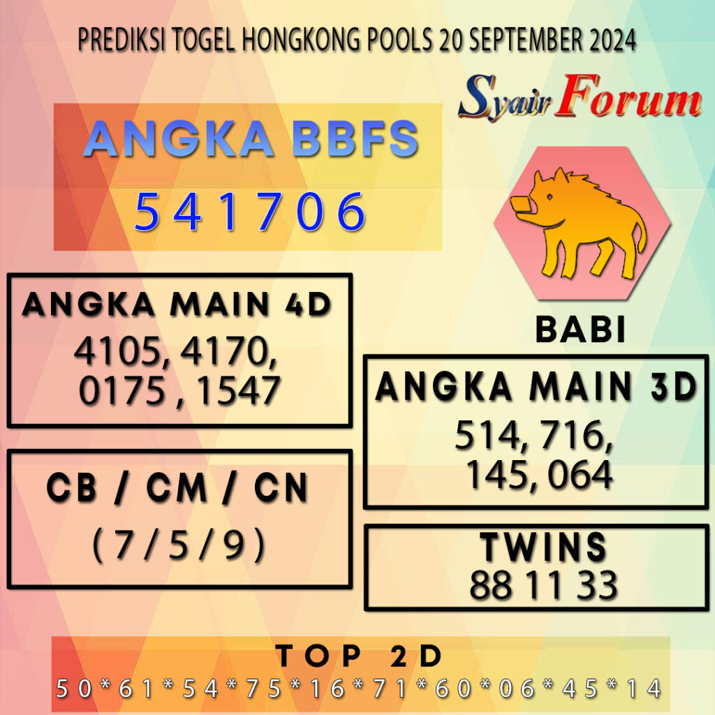 Syair HK 20 SEPTEMBER 2024