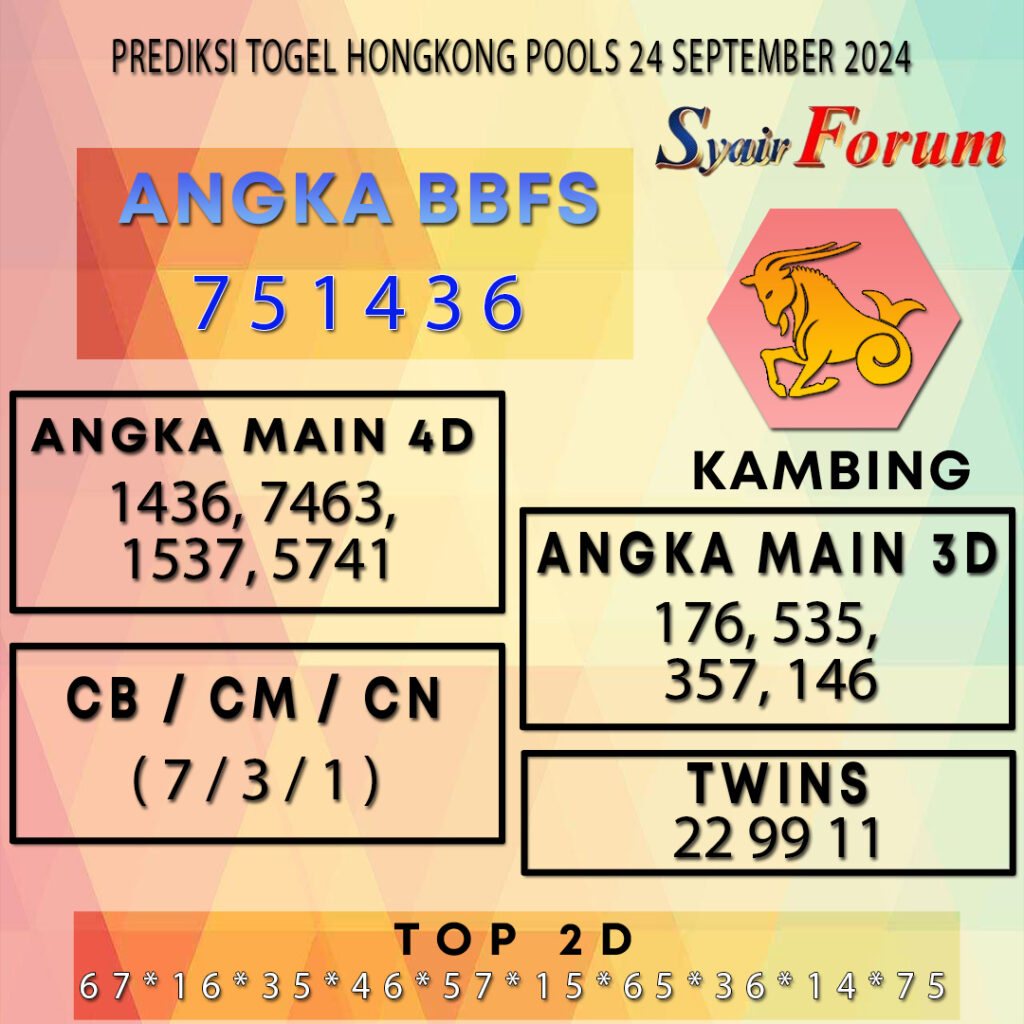 Syair HK 24 SEPTEMBER 2024