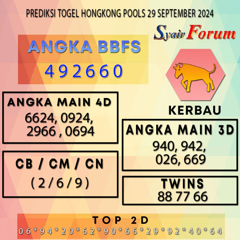 Syair HK 29 SEPTEMBER 2024