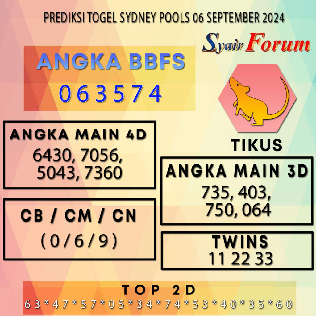 Syair SDY 06 SEPTEMBER 2024