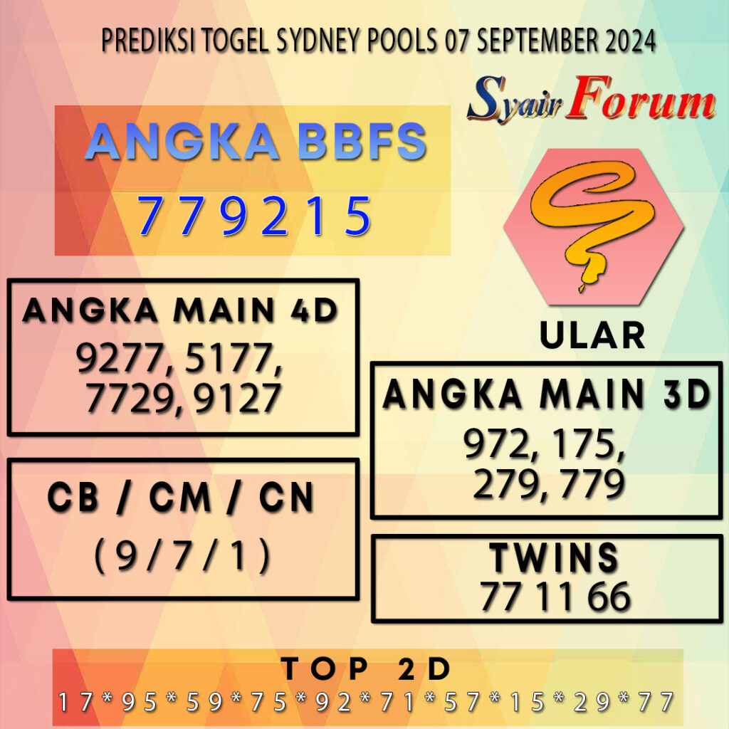 Syair SDY 07 SEPTEMBER 2024