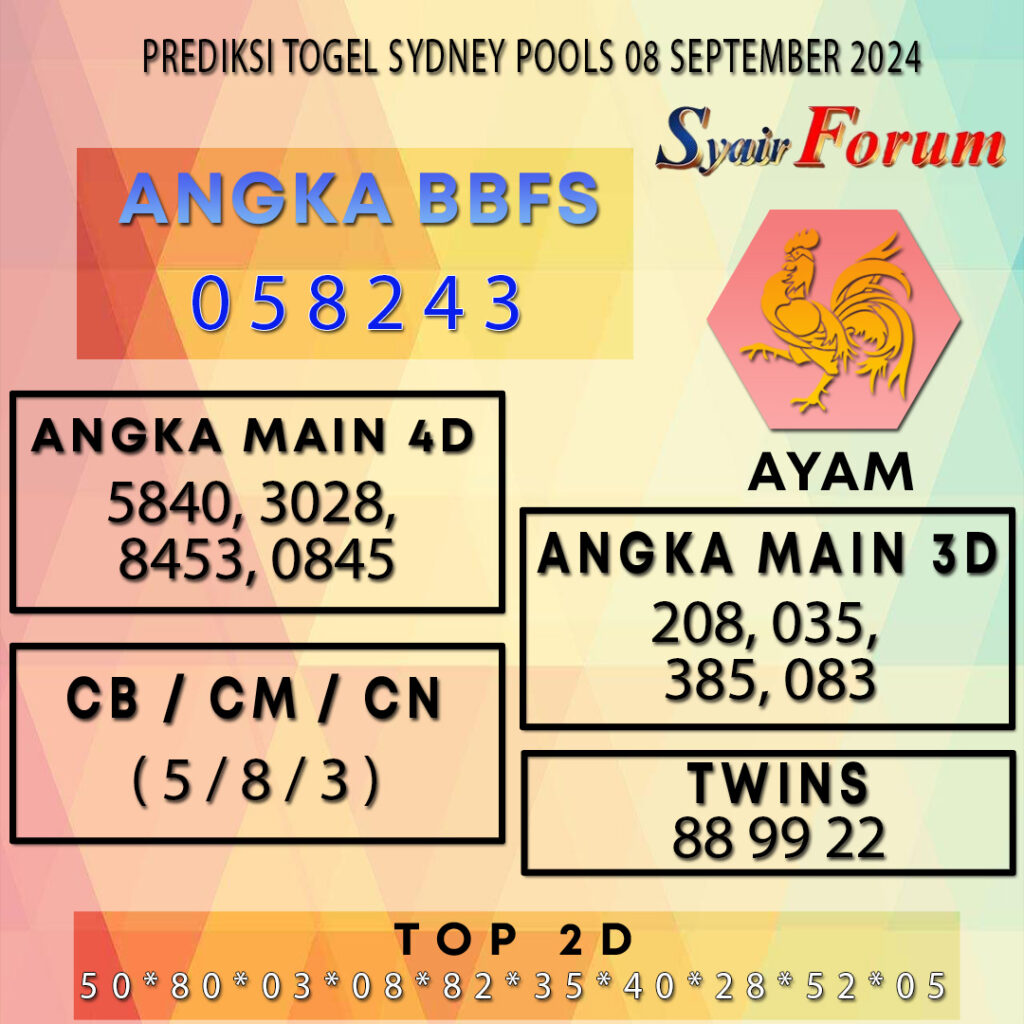 Syair SDY 08 SEPTEMBER 2024