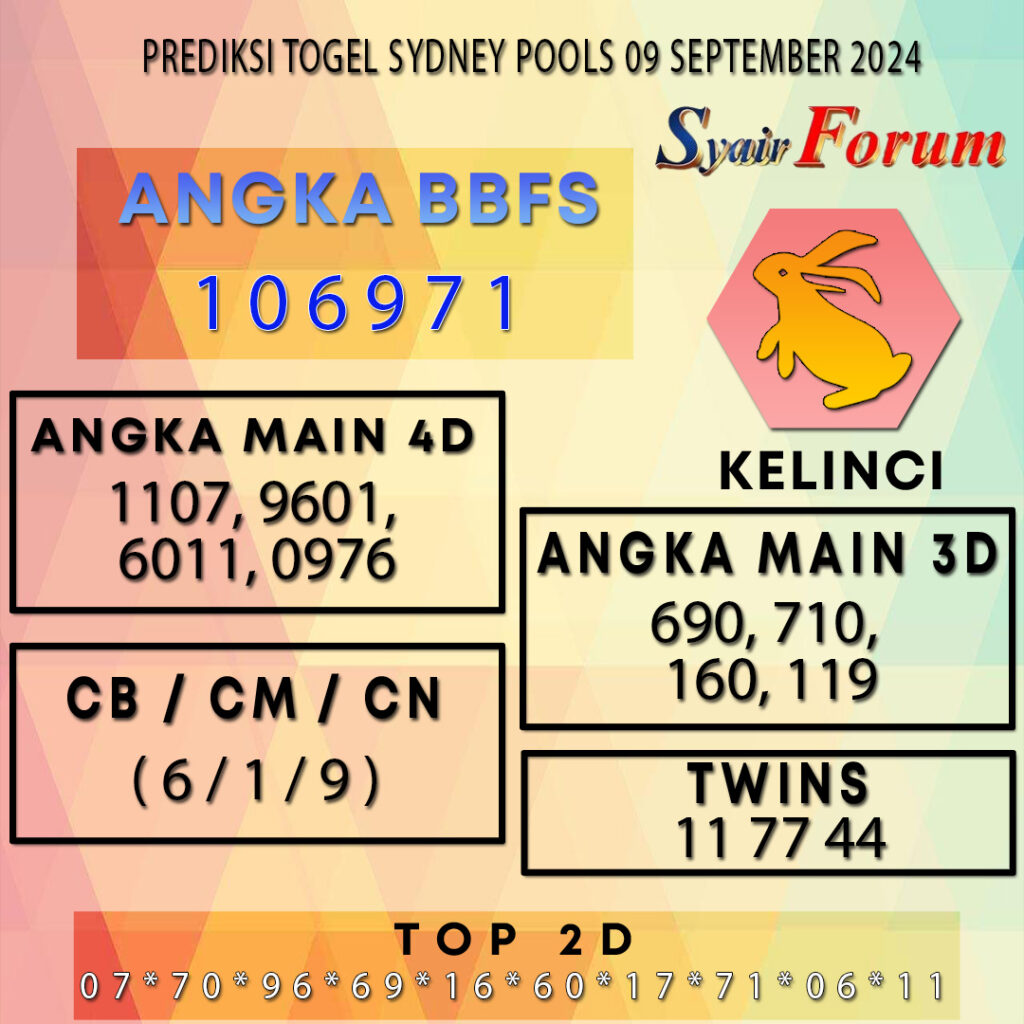 Syair SDY 09 SEPTEMBER 2024
