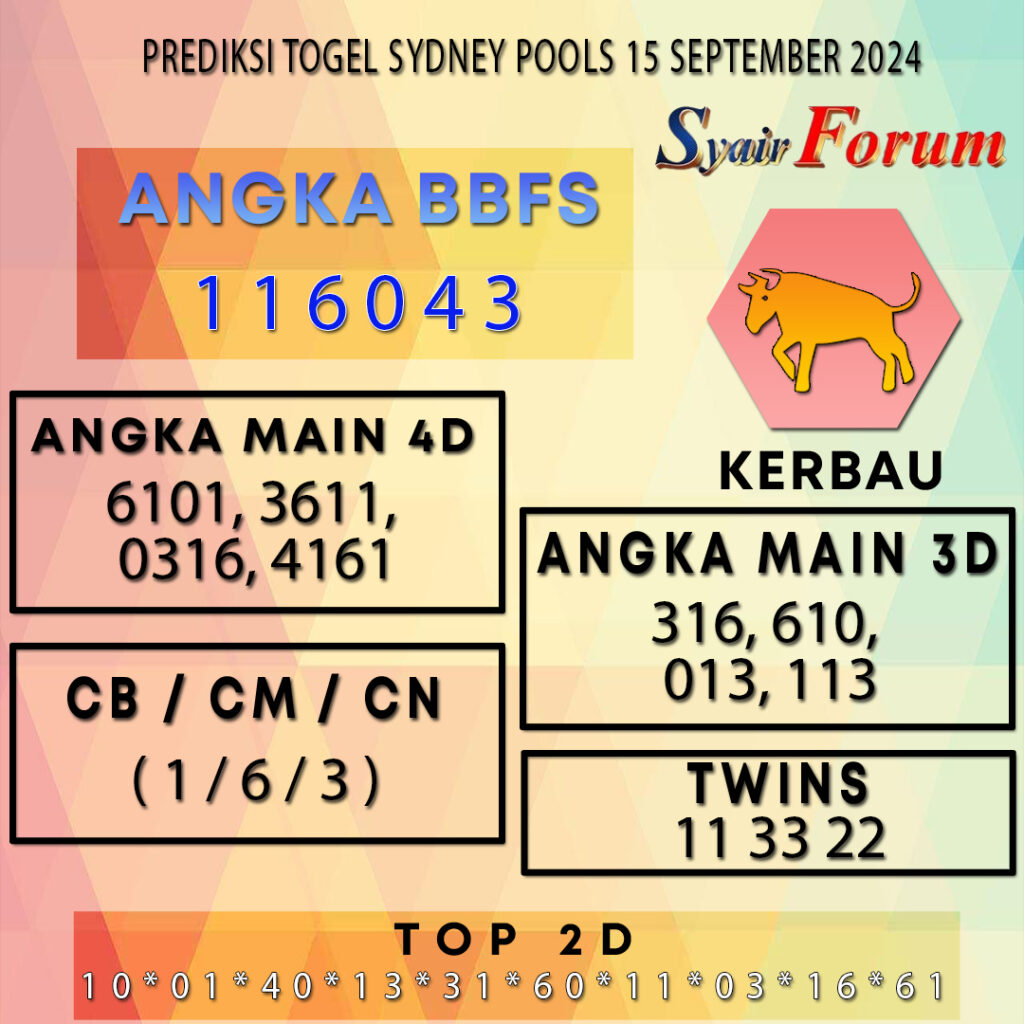 Syair SDY 15 SEPTEMBER 2024