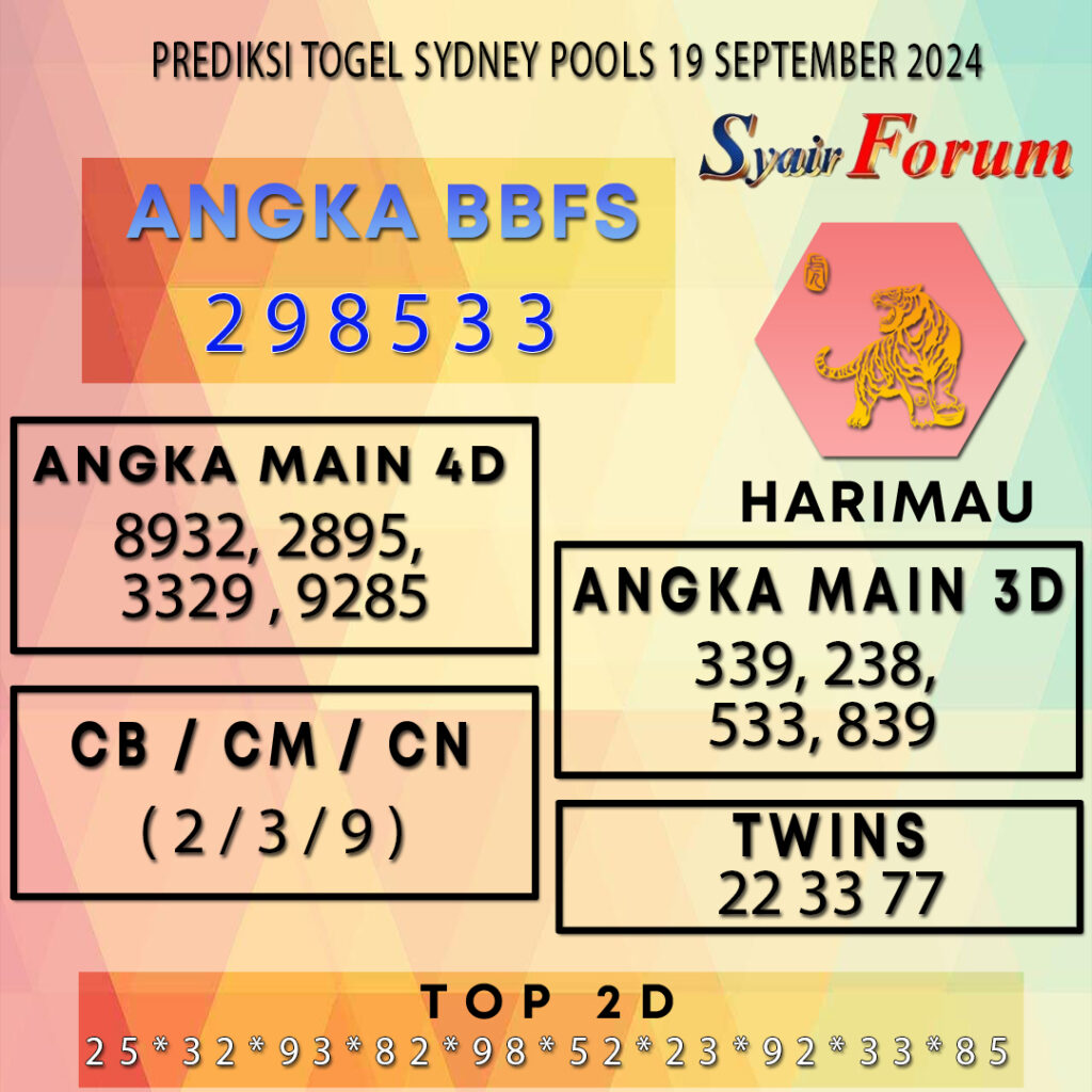 Syair SDY 19 SEPTEMBER 2024