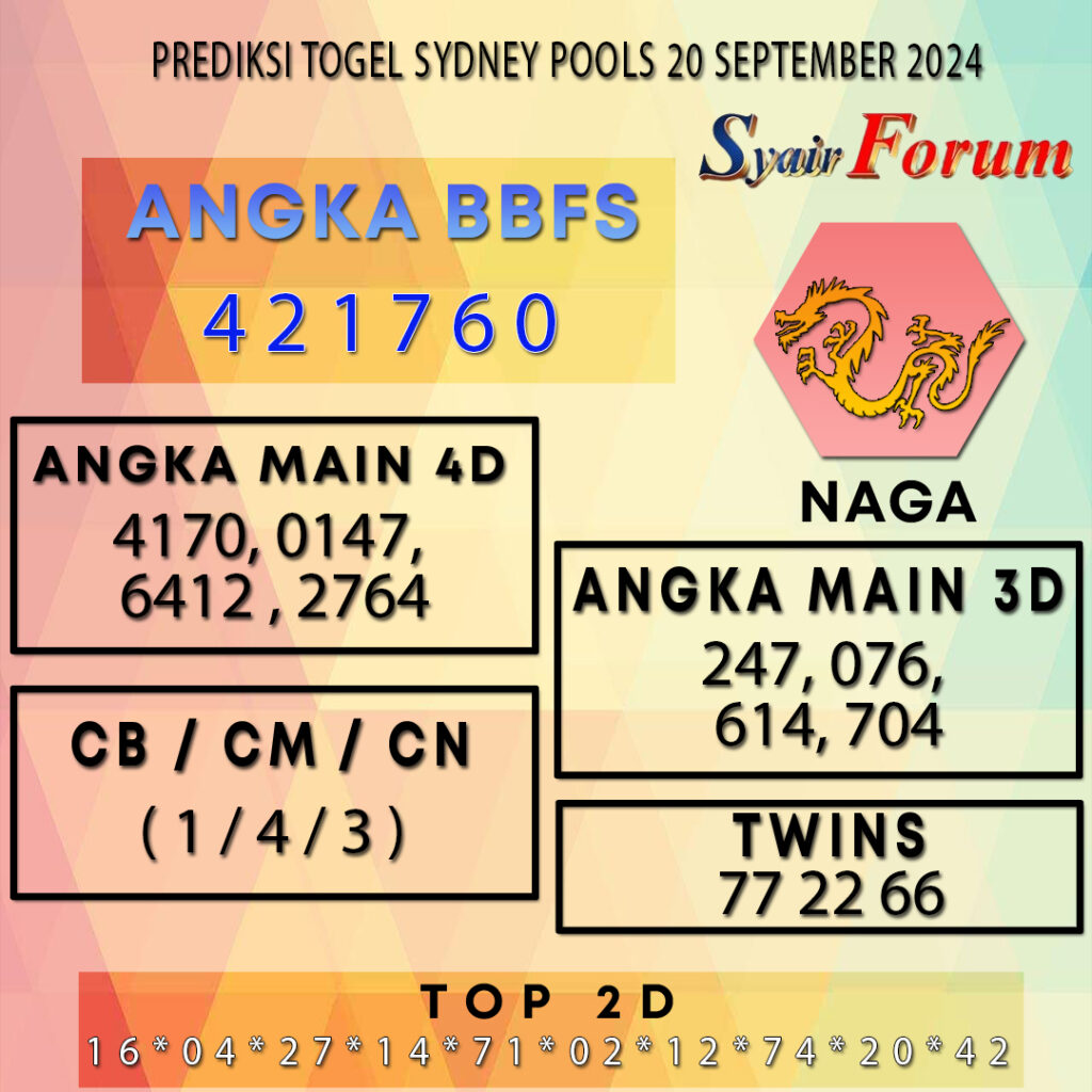 Syair SDY 20 SEPTEMBER 2024