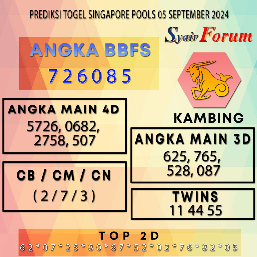 Syair SGP 05 SEPTEMBER 2024