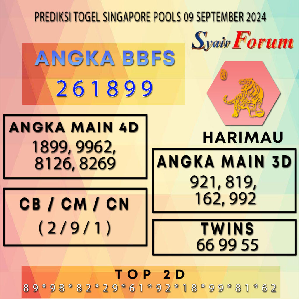 Syair SGP 09 SEPTEMBER 2024