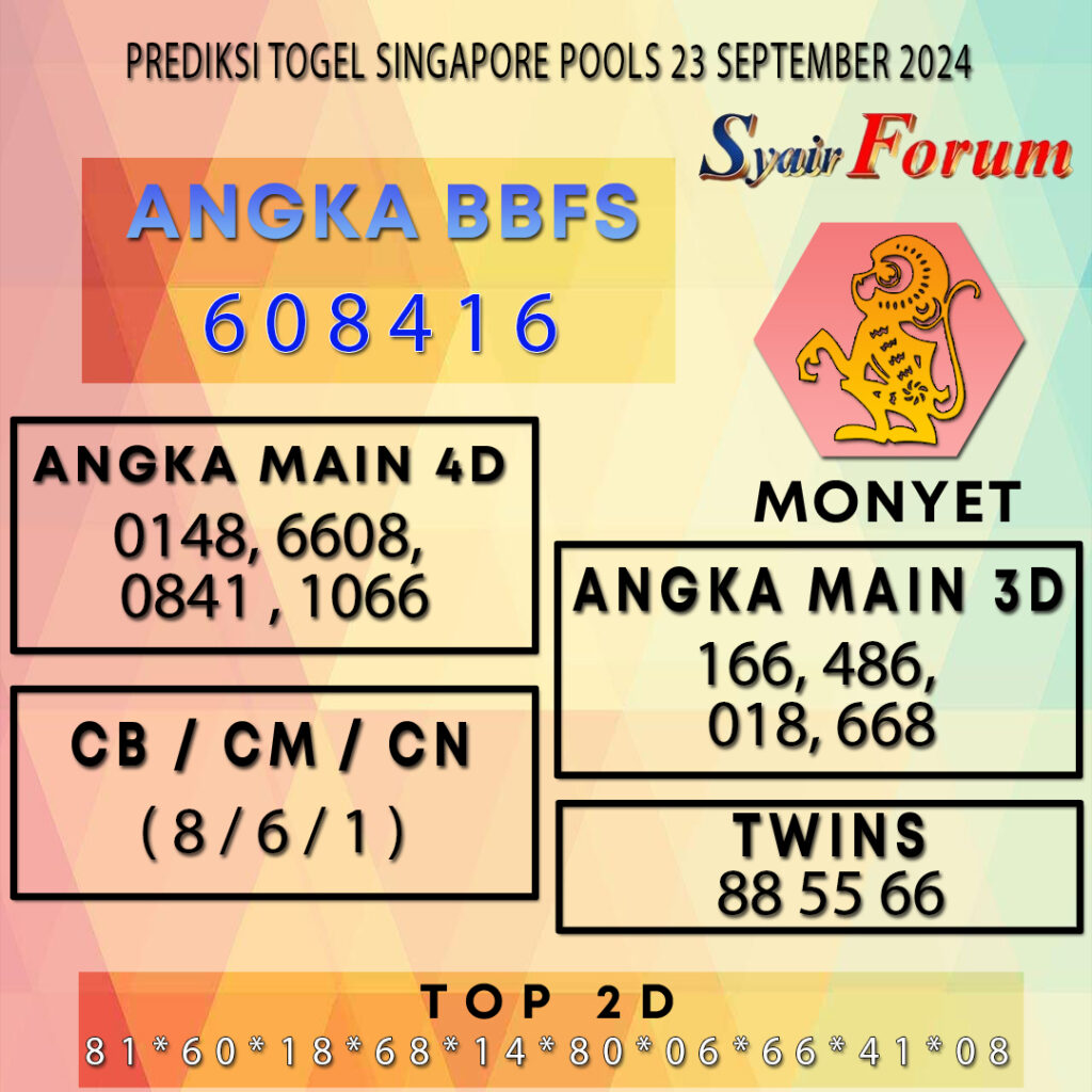 Syair SGP 23 SEPTEMBER 2024
