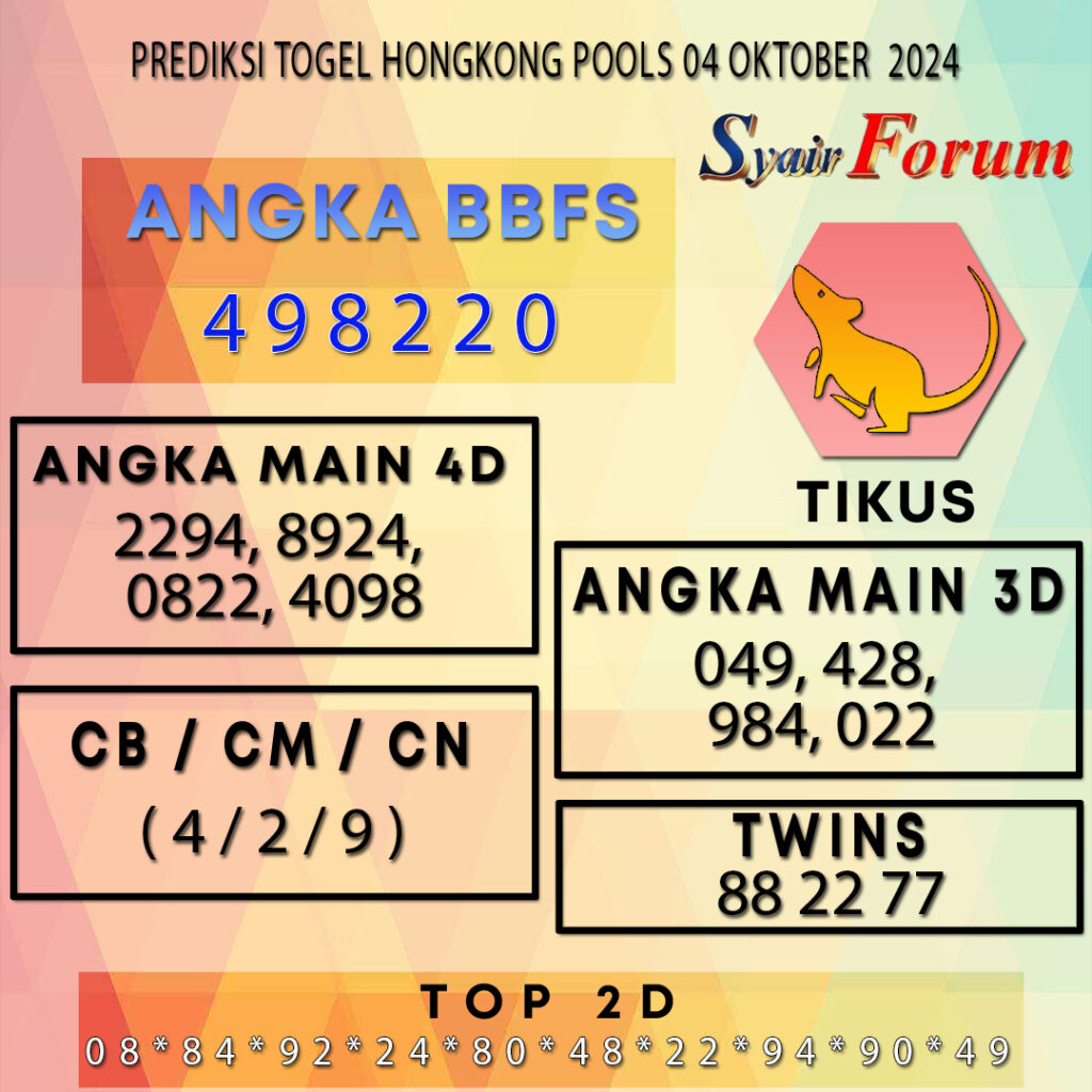 Syair HK 04 OKTOBER 2024