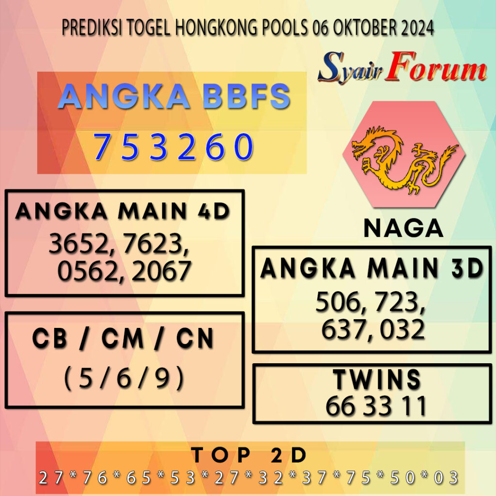 Syair HK 06 OKTOBER 2024