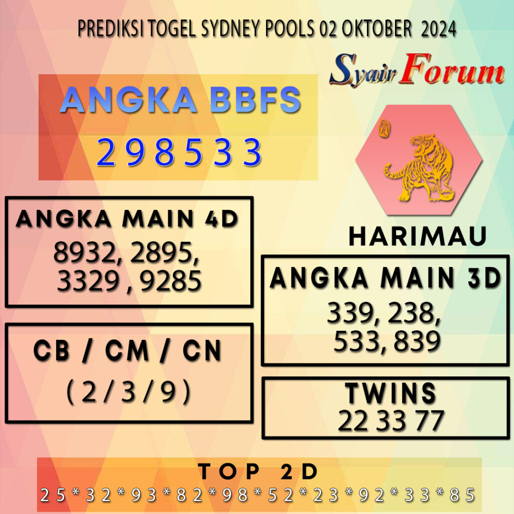 Syair SDY 02 OKTOBER 2024