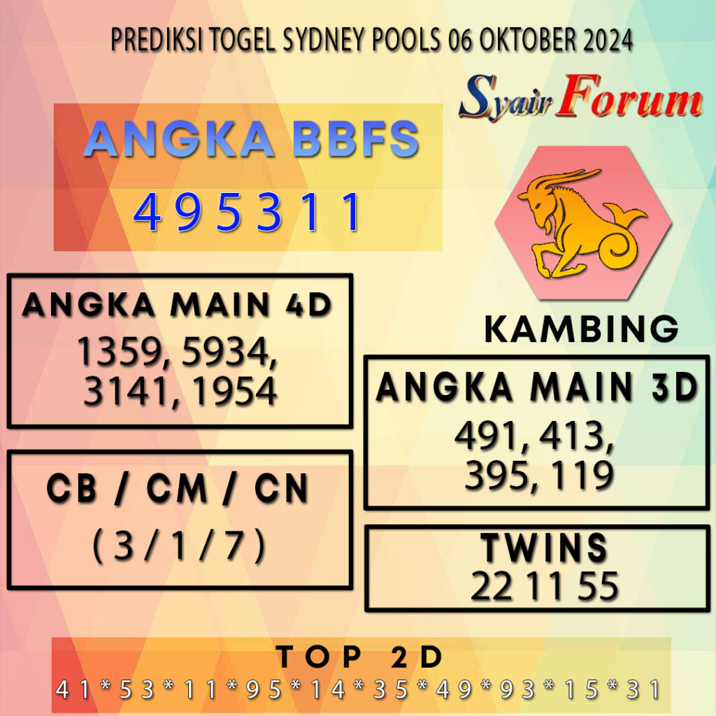 Syair SDY 06 OKTOBER 2024