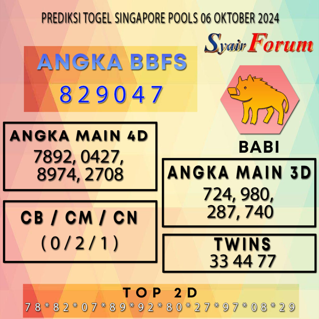 Syair SGP 06 OKTOBER 2024